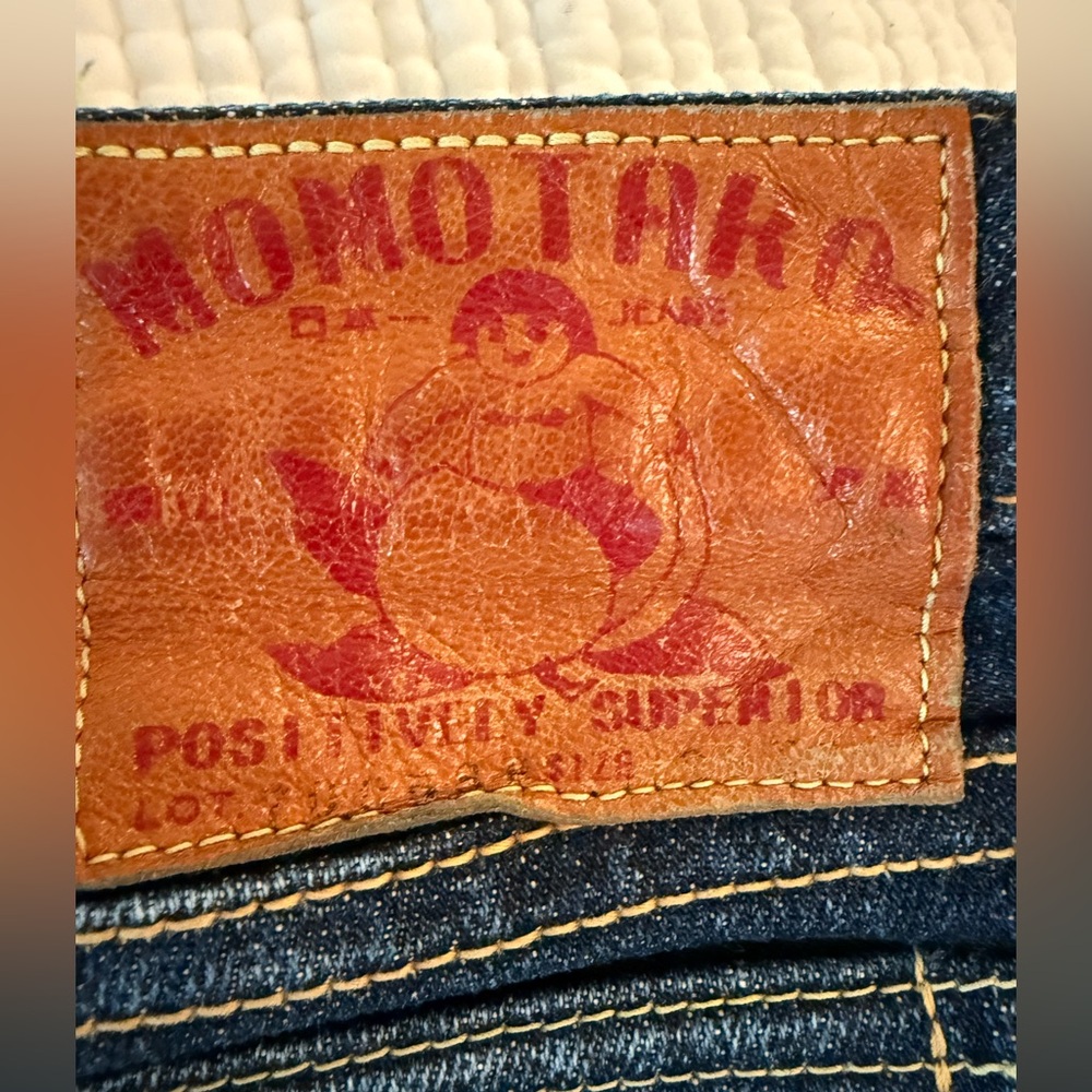 Momotaro dark wash White Warrior Stripe pocket sz 28 - Picture 15 of 16